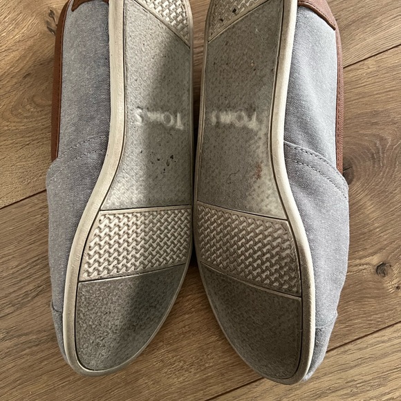 TOMS Light Gray and Brown Slip-Ons - Picture 3 of 5